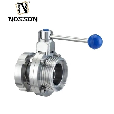 Certificado ISO9001 SS304 SS316 Sanitaria de acero inoxidable de soldadura de extremo manual Tipo de válvula mariposa para la distribución de medios de gas