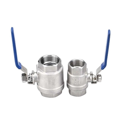 2pc de 2 vías válvula de bola de rosca interna hecha de acero inoxidable 304 316 para aplicaciones industriales y estructura hidráulica