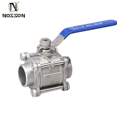 Válvula de bola de acero inoxidable 2 3 4 pulgadas NPT Thread Female 3 piezas de puerto completo Manual de operación ISO9001 Certificado no estándar