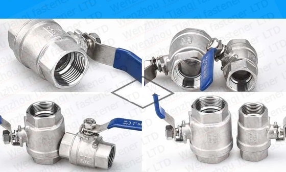 Válvula de bola de acero inoxidable 2 3 4 pulgadas NPT Thread Female 3 piezas de puerto completo Manual de operación ISO9001 Certificado no estándar