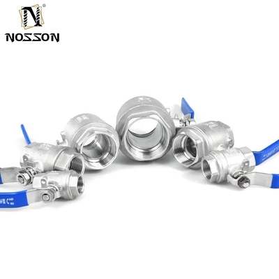 Válvula de bola de acero inoxidable 2 3 4 pulgadas NPT Thread Female 3 piezas de puerto completo Manual de operación ISO9001 Certificado no estándar
