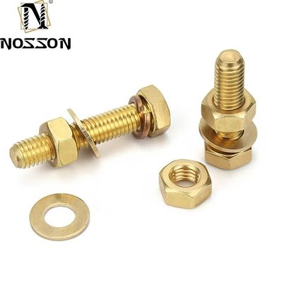 Sistema de medición INCH Cerrojo de cabeza hexagonal de latón M3 M4 M6 M8 M10 para planta de producción de sujetadores