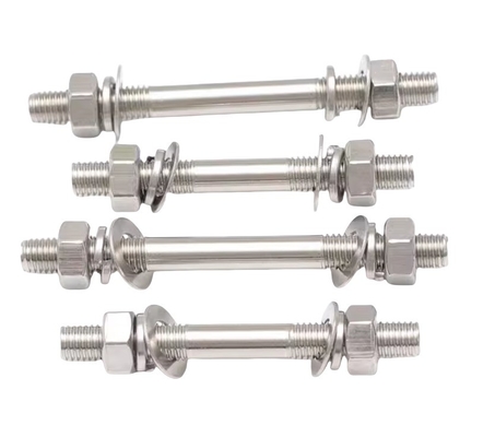 Sistema de medición de la barra roscada de doble cabeza de tornillo de acero inoxidable de roscado de pared de tornillo y tuerca M6 M8 M16