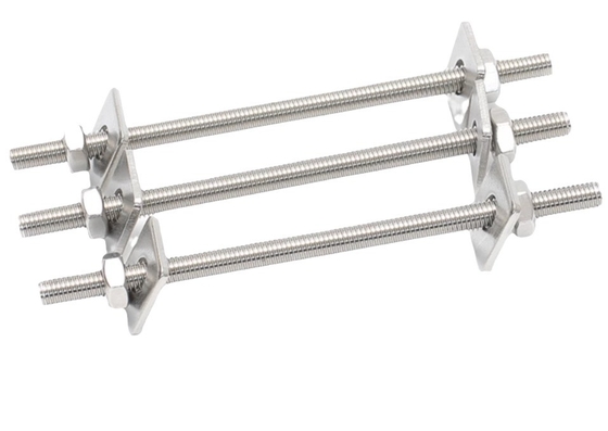 Sistema de medición de la barra roscada de doble cabeza de tornillo de acero inoxidable de roscado de pared de tornillo y tuerca M6 M8 M16