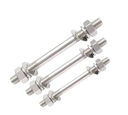 Sistema de medición de la barra roscada de doble cabeza de tornillo de acero inoxidable de roscado de pared de tornillo y tuerca M6 M8 M16