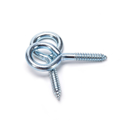 DIN estándar tornillos abiertos de acero carbono zinc galvanizado de ojo de pez gancho de tornillo con sistema de medición métrica