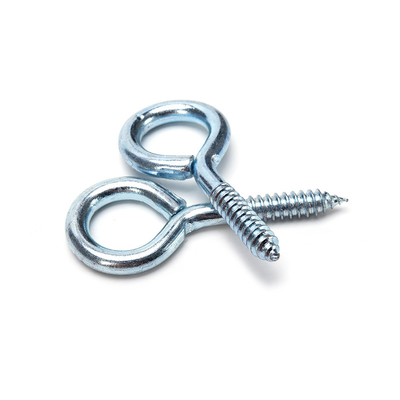 DIN estándar tornillos abiertos de acero carbono zinc galvanizado de ojo de pez gancho de tornillo con sistema de medición métrica