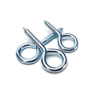 DIN estándar tornillos abiertos de acero carbono zinc galvanizado de ojo de pez gancho de tornillo con sistema de medición métrica