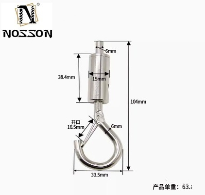 OEM personalizado 4.6mm-12mm cuerda de alambre bloqueo cabeza colgante panel de luz colgante luz gancho con hebilla de seguridad y ganchos de resorte