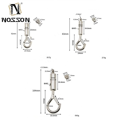 Tratamiento electrolítico de acero inoxidable de 8 mm-50 mm de doble extremo de perno con gancho para perros