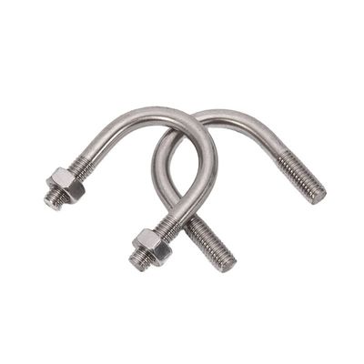 Clampada de tubería de tornillo U de acabado simple con tuercas para M3 M4 M5 M6 M8 M10 M12 M16 M20 Tubos de acero galvanizado por sumersión en caliente