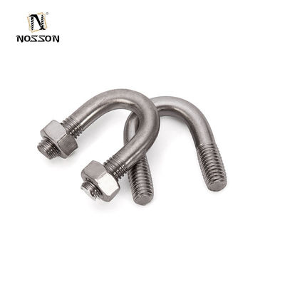 Clampada de tubería de tornillo U de acabado simple con tuercas para M3 M4 M5 M6 M8 M10 M12 M16 M20 Tubos de acero galvanizado por sumersión en caliente