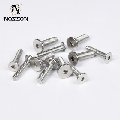 M2 M2.5 M3 M4 M5 M6 Din7991 304 Acero inoxidable enrejado hexagonal de cabeza plana contrafundido tornillo de muebles con acabado zincado