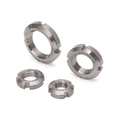 Industria automotriz Precisión de las tuercas redondas de garantía 304 de acero inoxidable DIN981 cerradura de rodamiento con ranuras para la durabilidad
