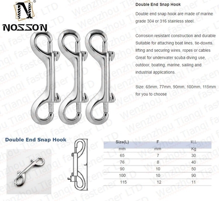 Estándar JIS AISI304/316 Cerrojo de acero inoxidable Gancho giratorio de carabinero para la correa de la correa para perros Buceo m3 m4 m5 m6 m8 m10 m12 1/4 3/8 5/16