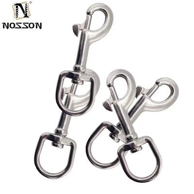 Acero inoxidable de minería SS304 SS316 A2 A4 Anillo oval cuerda de correa para perros ojo redondo gancho giratorio gancho rápido industria pesada accesorio esencial