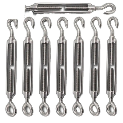 316 Cuadro de acero inoxidable Tipo de gancho de ojo Torno de abrazadera para el tensado de cuerdas de alambre de trabajo pesado y durabilidad en la industria minera