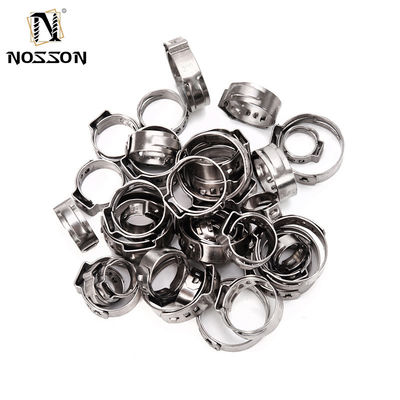 Clamparas de tubería de entrada estándar JIS Tipo de cuello de acero inoxidable Mini liberación de una sola oreja Clamparas de tubo para manguera de PVC de pequeño tamaño