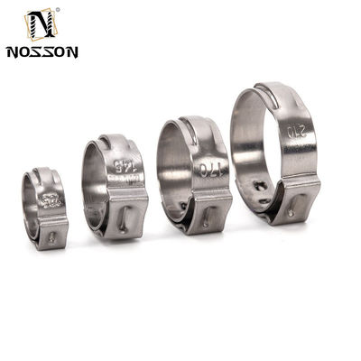 Clamparas de tubería de entrada estándar JIS Tipo de cuello de acero inoxidable Mini liberación de una sola oreja Clamparas de tubo para manguera de PVC de pequeño tamaño