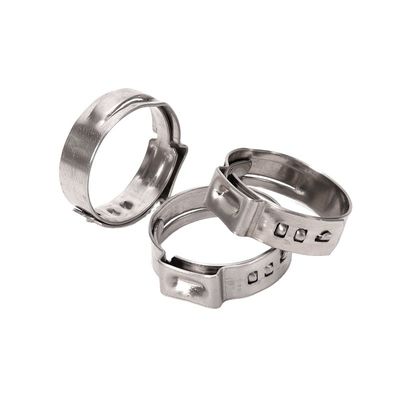 Clampada de manguera de oreja única de cuello de acero inoxidable estándar ANSI/ASME para sistema de medición métrica en la industria de alimentos y bebidas