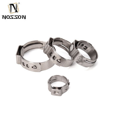 Clampada de manguera de oreja única de cuello de acero inoxidable estándar ANSI/ASME para sistema de medición métrica en la industria de alimentos y bebidas