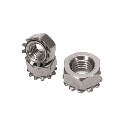 Nuts de fijación métrica de K-Lock de acero inoxidable Dientes de bloqueo de llave Nuts para la industria general Muebles Estándar métrico GB