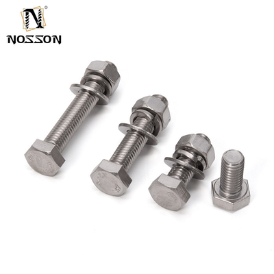 Cerrojos y tuercas hexagonales de acero inoxidable revestidos con zinc DIN933 para aplicaciones mecánicas m3 m4 m5 m6 m8 m10 m12 m14 m16 m20