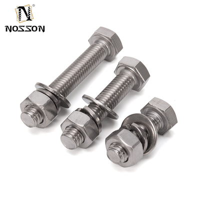 Cerrojos y tuercas hexagonales de acero inoxidable revestidos con zinc DIN933 para aplicaciones mecánicas m3 m4 m5 m6 m8 m10 m12 m14 m16 m20