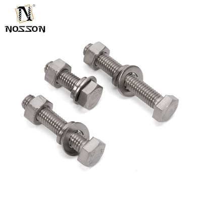 Fabricación Distribución Estándar ANSI acabado plano 304 316 Hex Cerrojo de acero inoxidable y lavadora de tuercas DIN931 DIN933