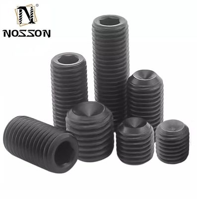 Polishing DIN913 DIN914 DIN916 Gr12.9 Acero de aleación negra M1.4 M2 M2.5 M3 M4 Allen Grub tornillo para el sistema de medición INCH