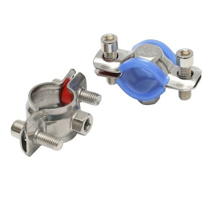 Clampada para tuberías de caucho M8 de metal, acero carbono y zinc revestido de zinc para aplicaciones en la industria general