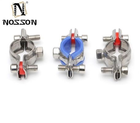 Clampada para tuberías de caucho M8 de metal, acero carbono y zinc revestido de zinc para aplicaciones en la industria general