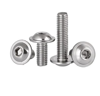 Acero inoxidable A2 A4 Hex Socket Botón tornillo con lavadora con cabeza de botón con brido Allen Boltos m3 m4 m5 m6 m8 m10 m12 m14 m16 m20