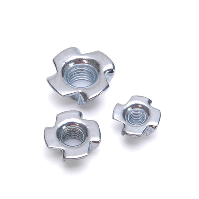 Nuez de cuatro mandíbulas con rosca para el sistema de medición métrica de muebles acabado cromado M3 M4 M5 M6 M8 M10 M12