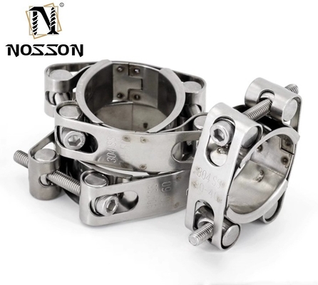 Clampas de tubería de cuello de acero inoxidable de acabado de zinc para soporte personalizado de alta capacidad de carga