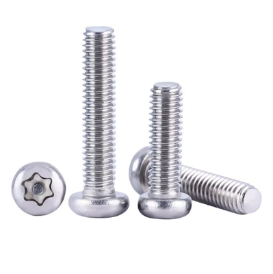 Sistema de medición métrico de acero inoxidable zincado seguridad de ciruela ISO14581 cabeza plana torsión cabeza de seguridad tornillo con agujeros