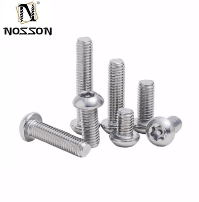 Sistema de medición métrico de acero inoxidable zincado seguridad de ciruela ISO14581 cabeza plana torsión cabeza de seguridad tornillo con agujeros