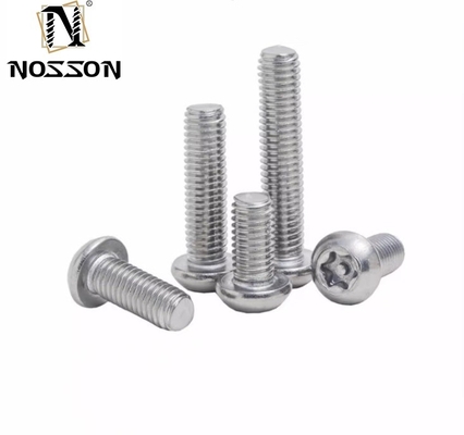 Sistema de medición métrico de acero inoxidable zincado seguridad de ciruela ISO14581 cabeza plana torsión cabeza de seguridad tornillo con agujeros