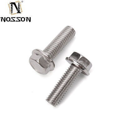 Cerrojos de transporte de primera calidad para aplicaciones de trabajo pesado DIN estándar Hex Flange Head Serrated Screws A2-70/A4-80/304/316