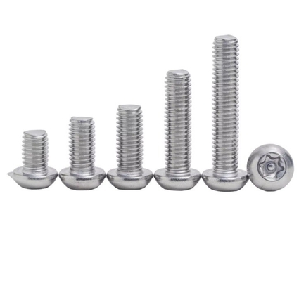 ANSI/ASME estándar 304 de acero inoxidable Torx cabeza redonda de la cacerola con pernos de seguridad antirrobo de seis lóbulos cabeza del botón a prueba de alteraciones pernos