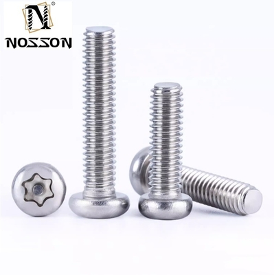 ANSI/ASME estándar 304 de acero inoxidable Torx cabeza redonda de la cacerola con pernos de seguridad antirrobo de seis lóbulos cabeza del botón a prueba de alteraciones pernos