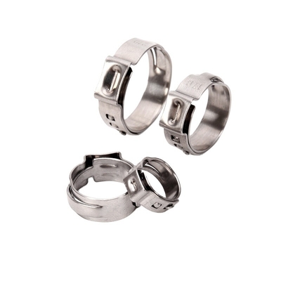 Fittings de tuberías de acero inoxidable SS304 De espesor delgado, una sola oreja, abrazadera ajustable para mangueras para el transporte de alimentos y bebidas