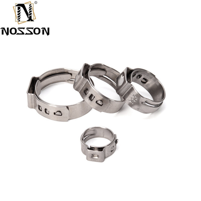Fittings de tuberías de acero inoxidable SS304 De espesor delgado, una sola oreja, abrazadera ajustable para mangueras para el transporte de alimentos y bebidas