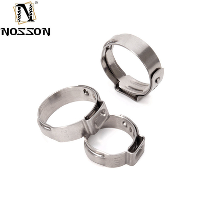 Fittings de tuberías de acero inoxidable SS304 De espesor delgado, una sola oreja, abrazadera ajustable para mangueras para el transporte de alimentos y bebidas