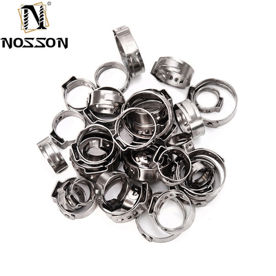 Fittings de tuberías de acero inoxidable SS304 De espesor delgado, una sola oreja, abrazadera ajustable para mangueras para el transporte de alimentos y bebidas