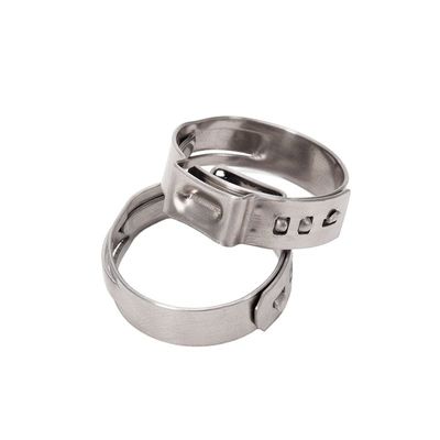 DIN estándar competitivo sin escalones de una sola manguera de oreja de sujeción con sujeción ajustable y soporte personalizado OEM en acabado de zinc