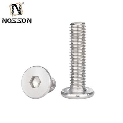 Acero inoxidable M4 M5 cabeza plana Allen Hex Socket Screw A2 70 con diseño de perfil ultra bajo y sistema de medición métrica