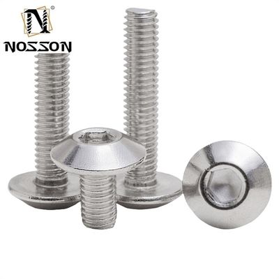 Métrico M6 * 12 cabeza de paraguas Hex Socket tornillo con acabado cromado y sistema de medición INCH estándar JIS