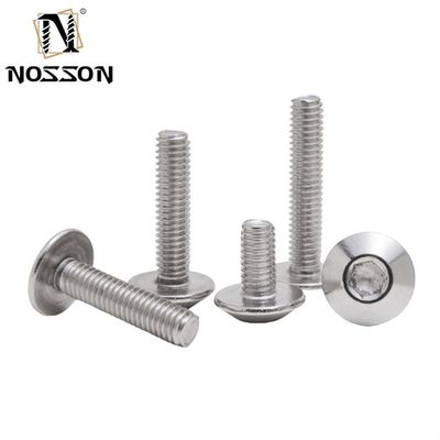 Métrico M6 * 12 cabeza de paraguas Hex Socket tornillo con acabado cromado y sistema de medición INCH estándar JIS