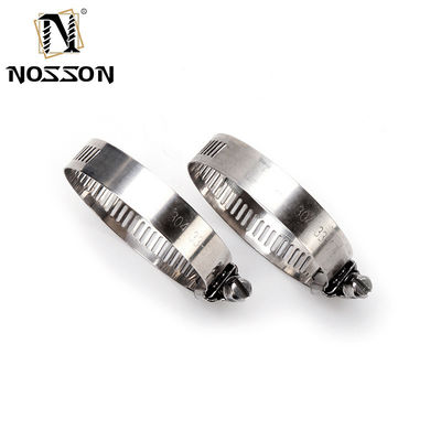 Clampada de tubería ajustable estadounidense de superficie Worm Gear 201 304 Clampadoras de manguera de acero inoxidable 10-16 con muestra de acabado de zinc